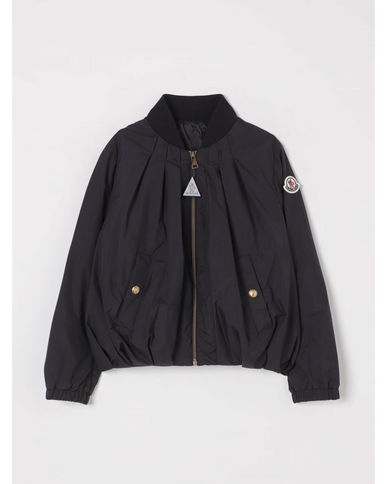 Moncler Pliss Panel Bomber Jacket Kids Black