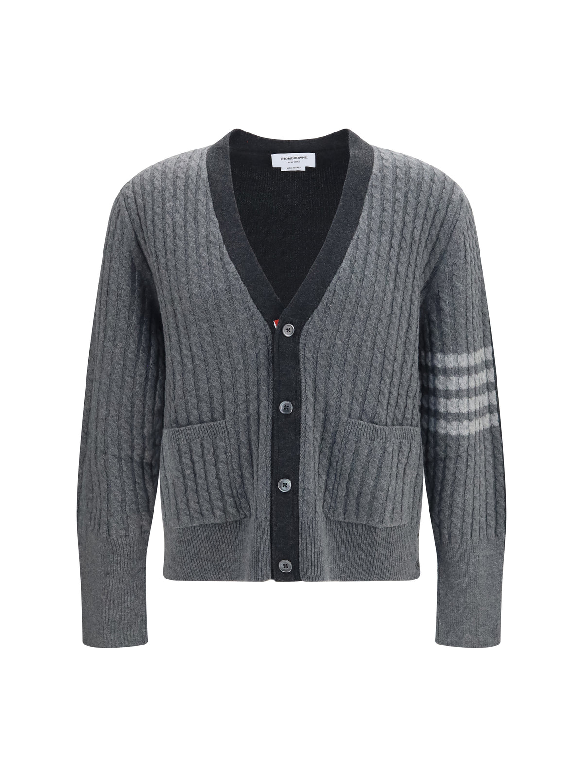 THOM BROWNE Thom Browne Men Virgin Wool V-Neck Cardigan