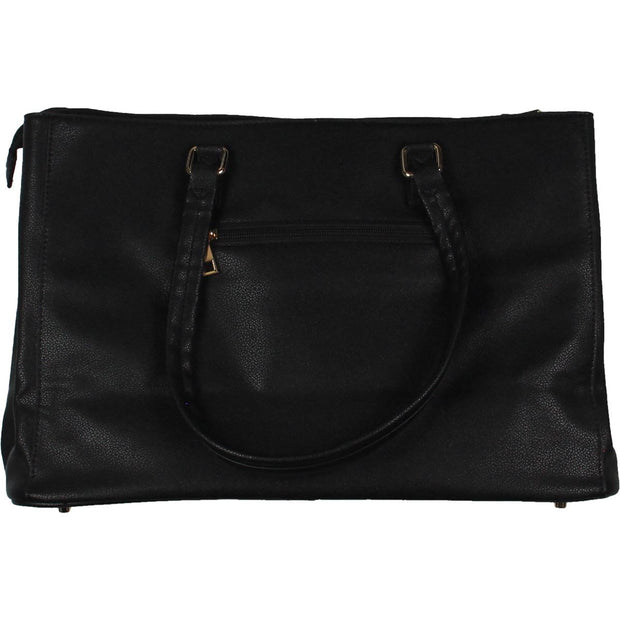 Womens Leather Organizational Satchel Handbag