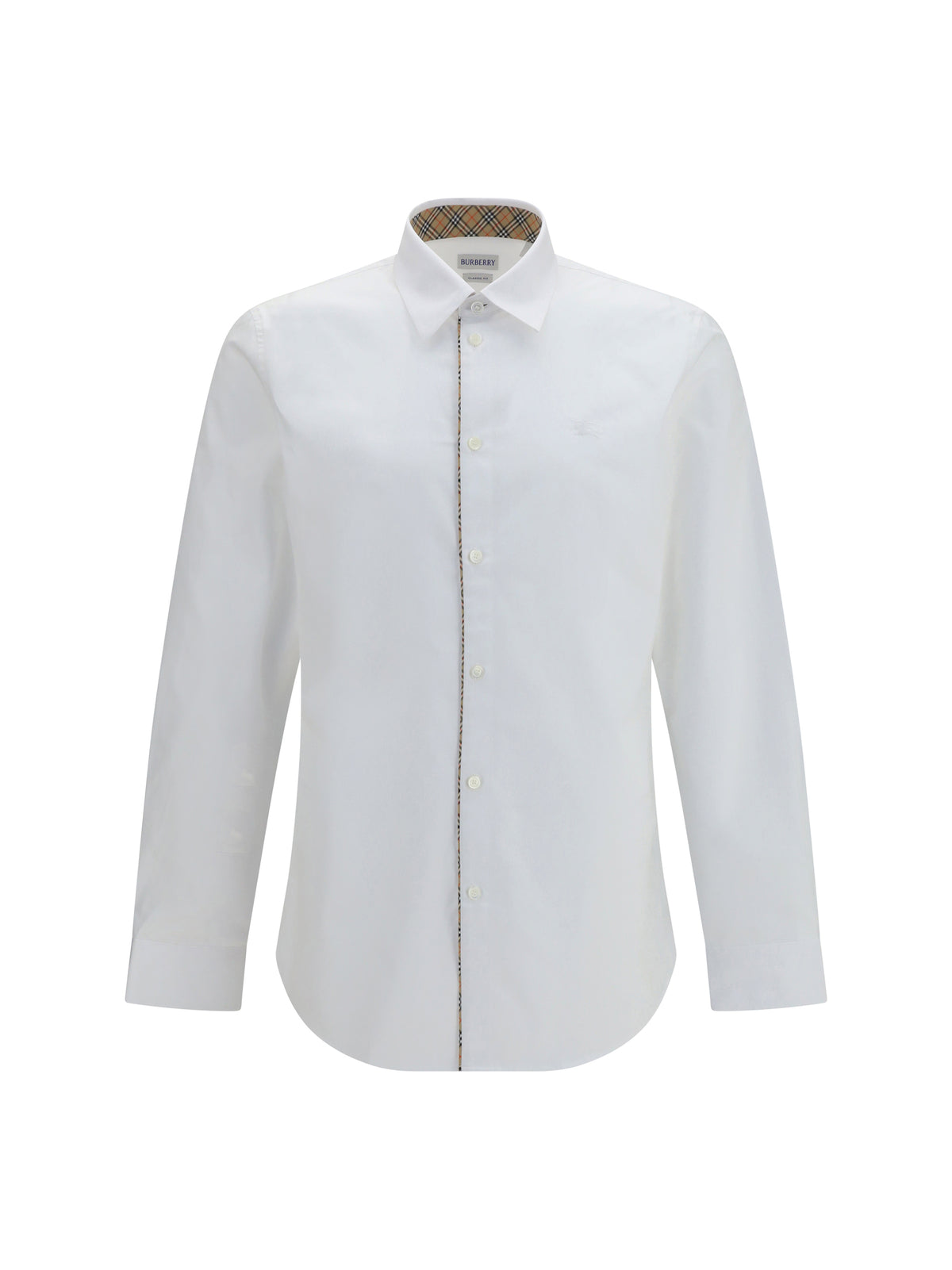 BURBERRY Burberry Men Cotton Shirt With Check Trims