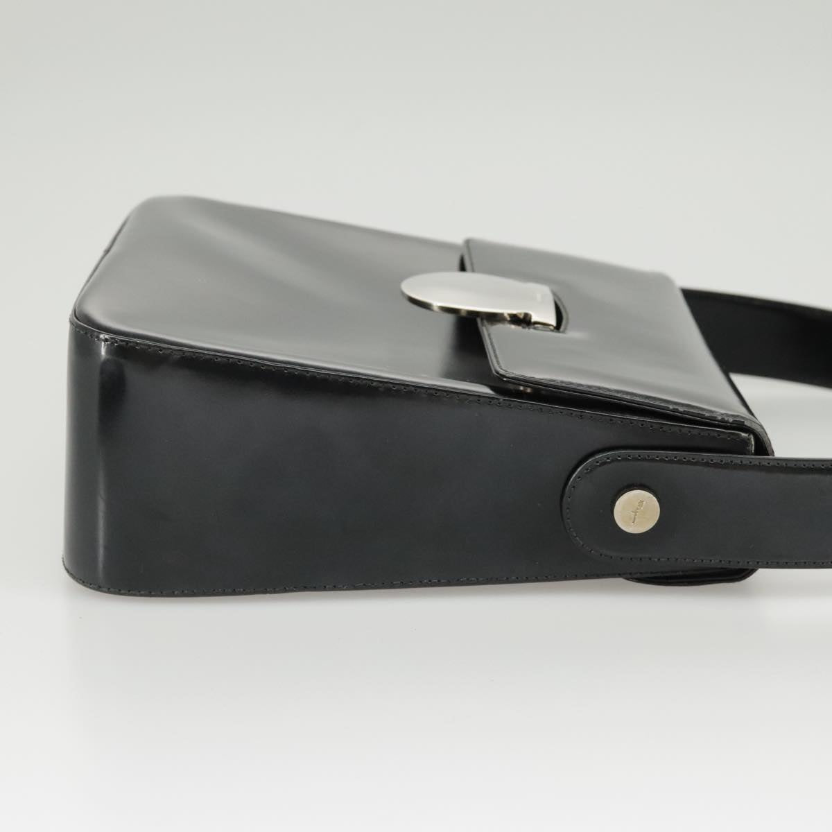 Salvatore Ferragamo Gancini Black Leather Handbag (Pre-Owned)