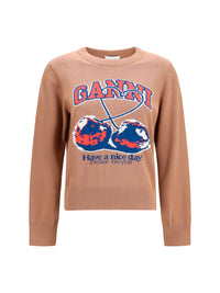 GANNI Ganni Women Cherry-Print Cotton Sweater