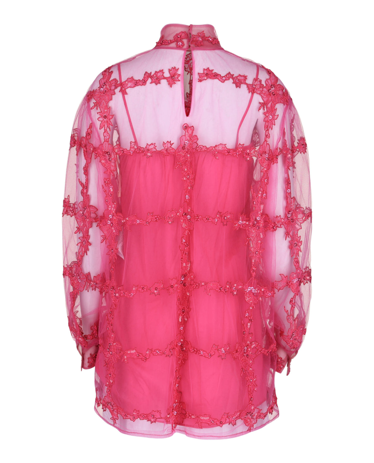 Valentino Womens Tulle Illusione Embroidered Blouse