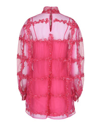 Valentino Womens Tulle Illusione Embroidered Blouse