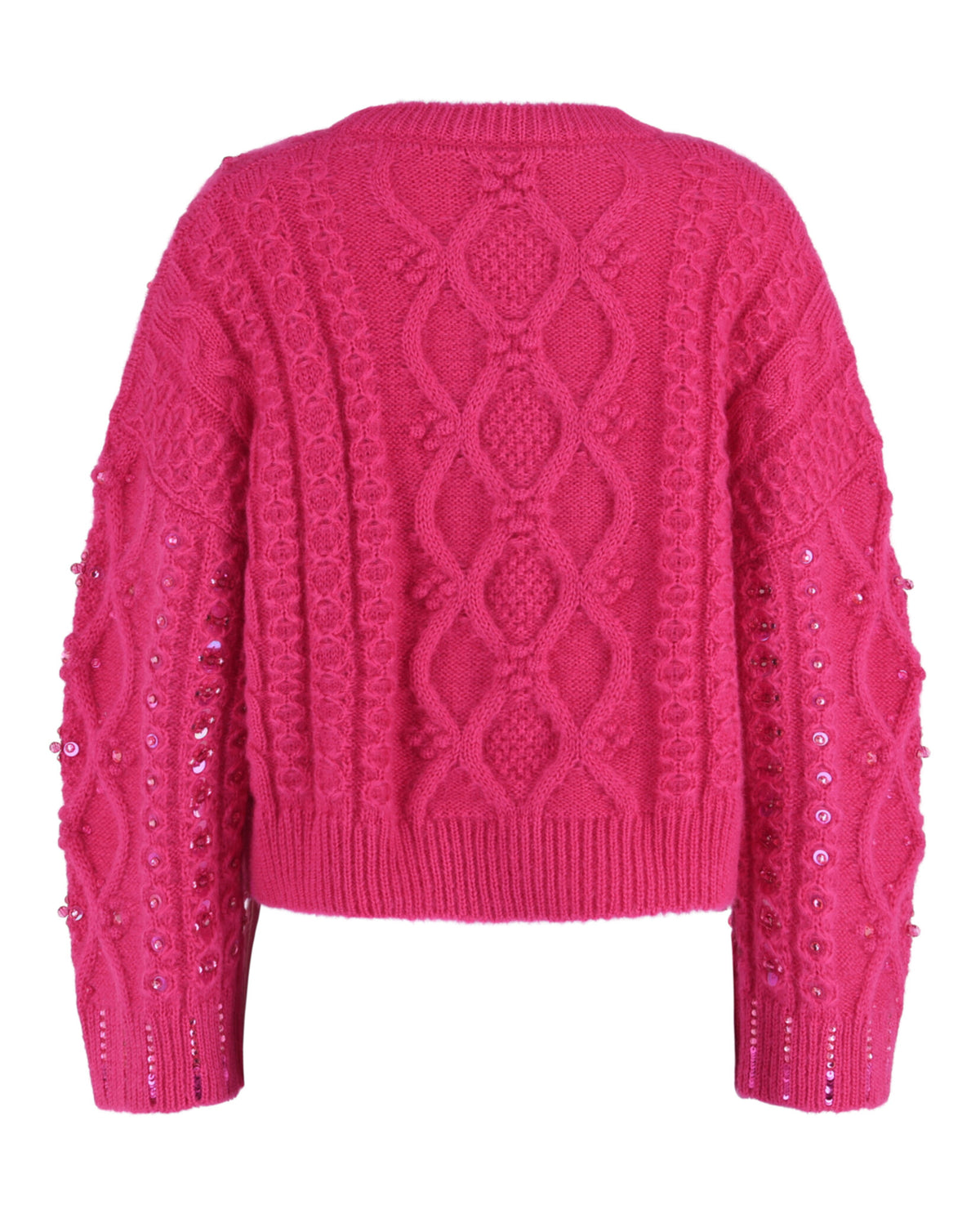 Valentino Womens Sequin Cable Knit Sweater