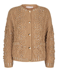 Valentino Valentino Womens Embroidered Wool-Blend Cardigan