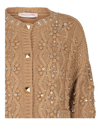 Valentino Valentino Womens Embroidered Wool-Blend Cardigan