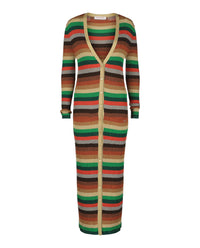 Valentino Valentino Womens Metallic Striped Ribbed-Knit Cardigan