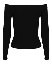 Valentino Valentino Womens Off-The-Shoulder Ribbed Knit Sweater