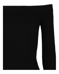 Valentino Valentino Womens Off-The-Shoulder Ribbed Knit Sweater