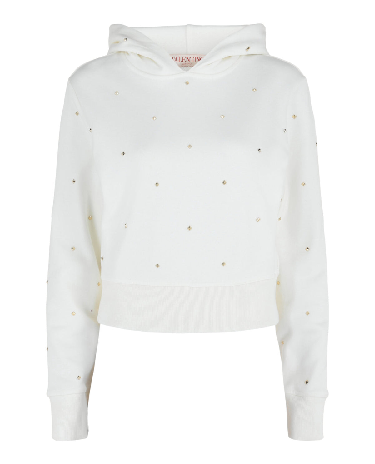 Valentino Womens Rockstud Cropped Hoodie
