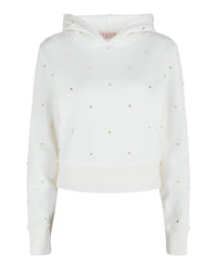 Valentino Womens Rockstud Cropped Hoodie