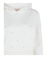 Valentino Womens Rockstud Cropped Hoodie