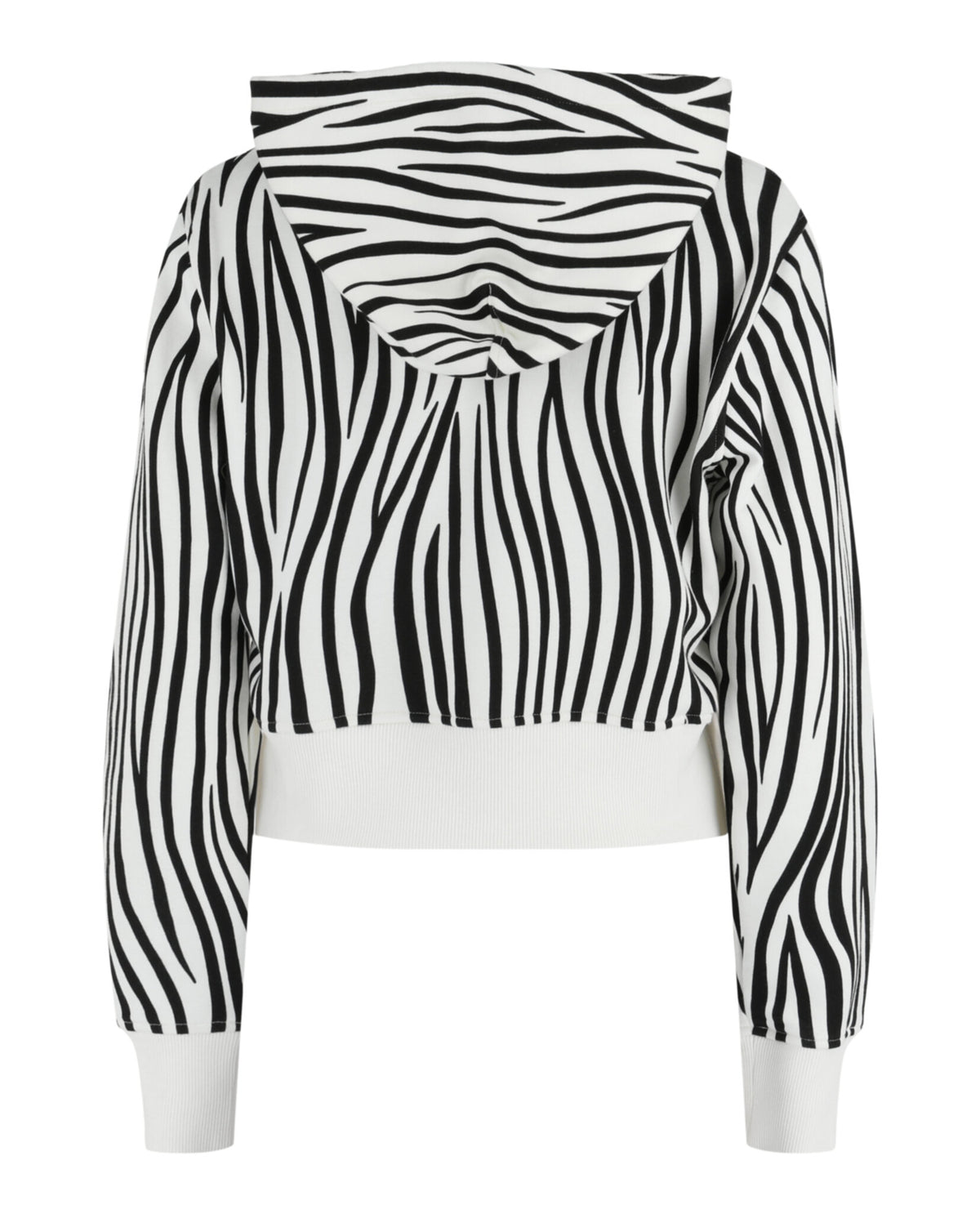Valentino Womens Zebra-Print Logo Cropped Hoodie