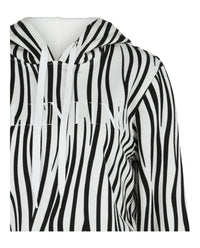 Valentino Womens Zebra-Print Logo Cropped Hoodie