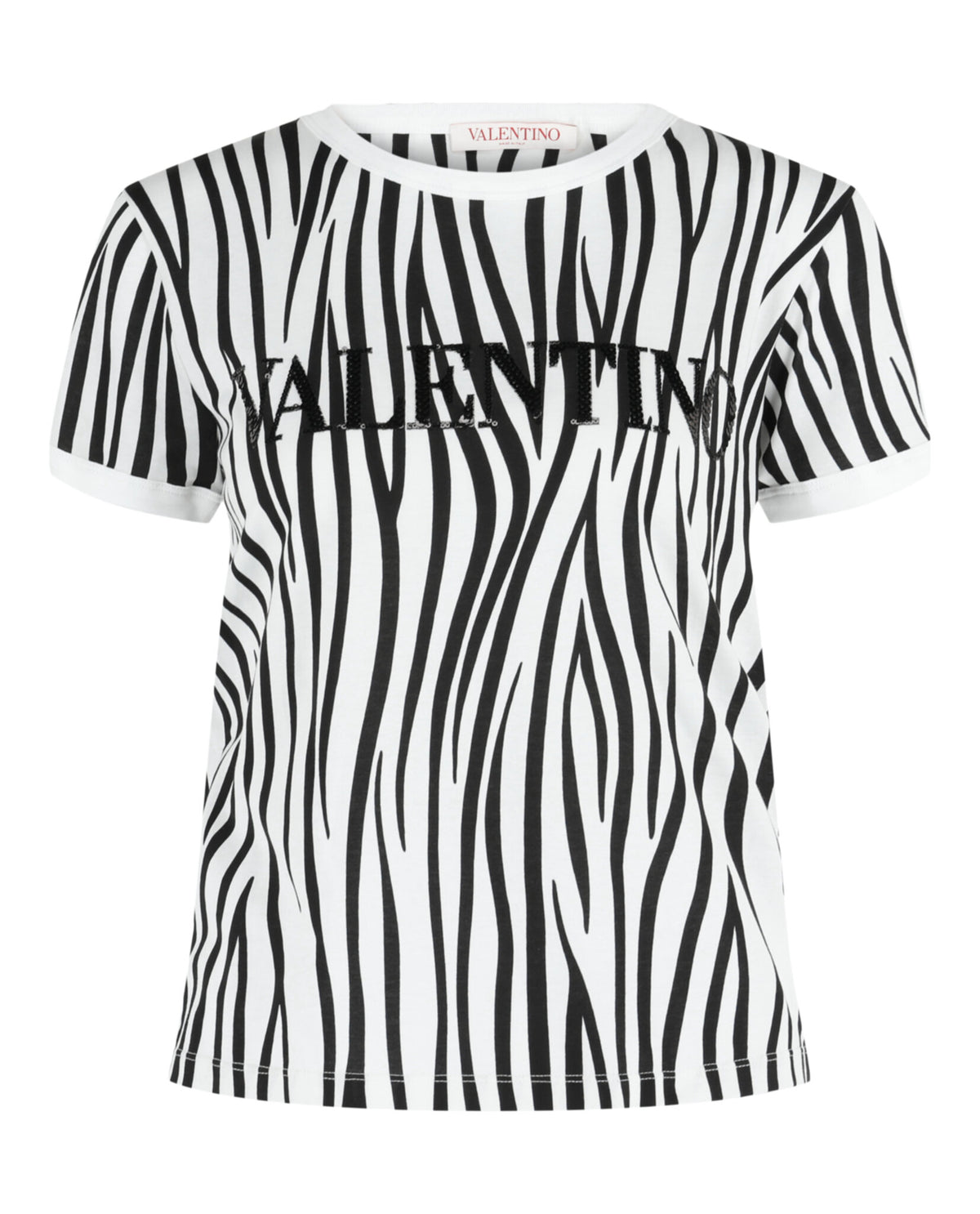 Valentino Womens Zebra Print Logo T-Shirt