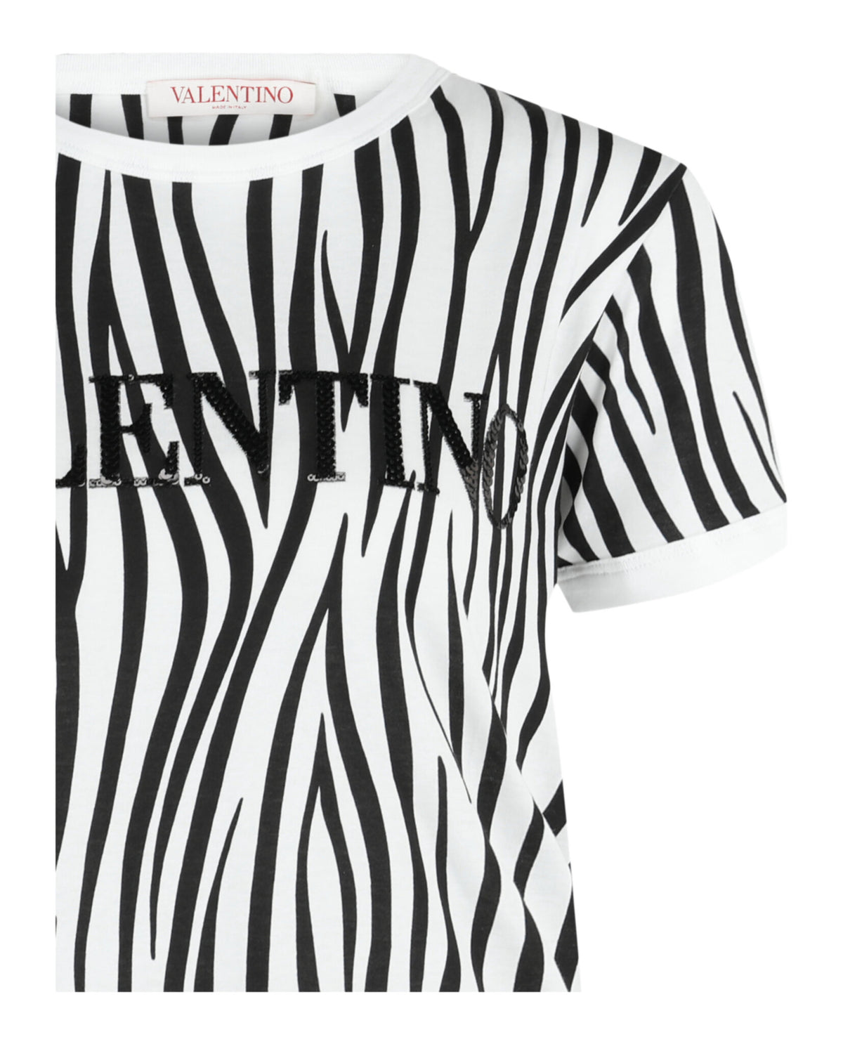 Valentino Womens Zebra Print Logo T-Shirt