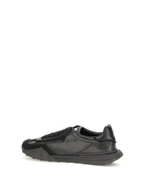 Dolce & Gabbana Men Athletic Fabric And Leather Sneakers
