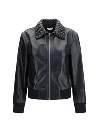Bottega Veneta Women Glossy Leather Padded Jacket