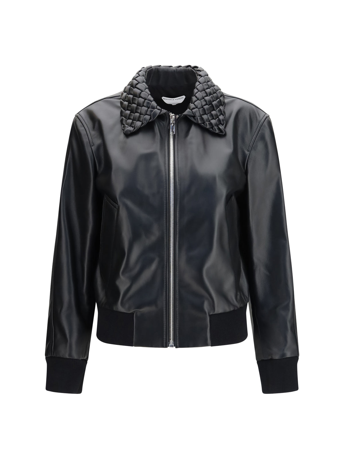 Bottega Veneta Women Glossy Leather Padded Jacket