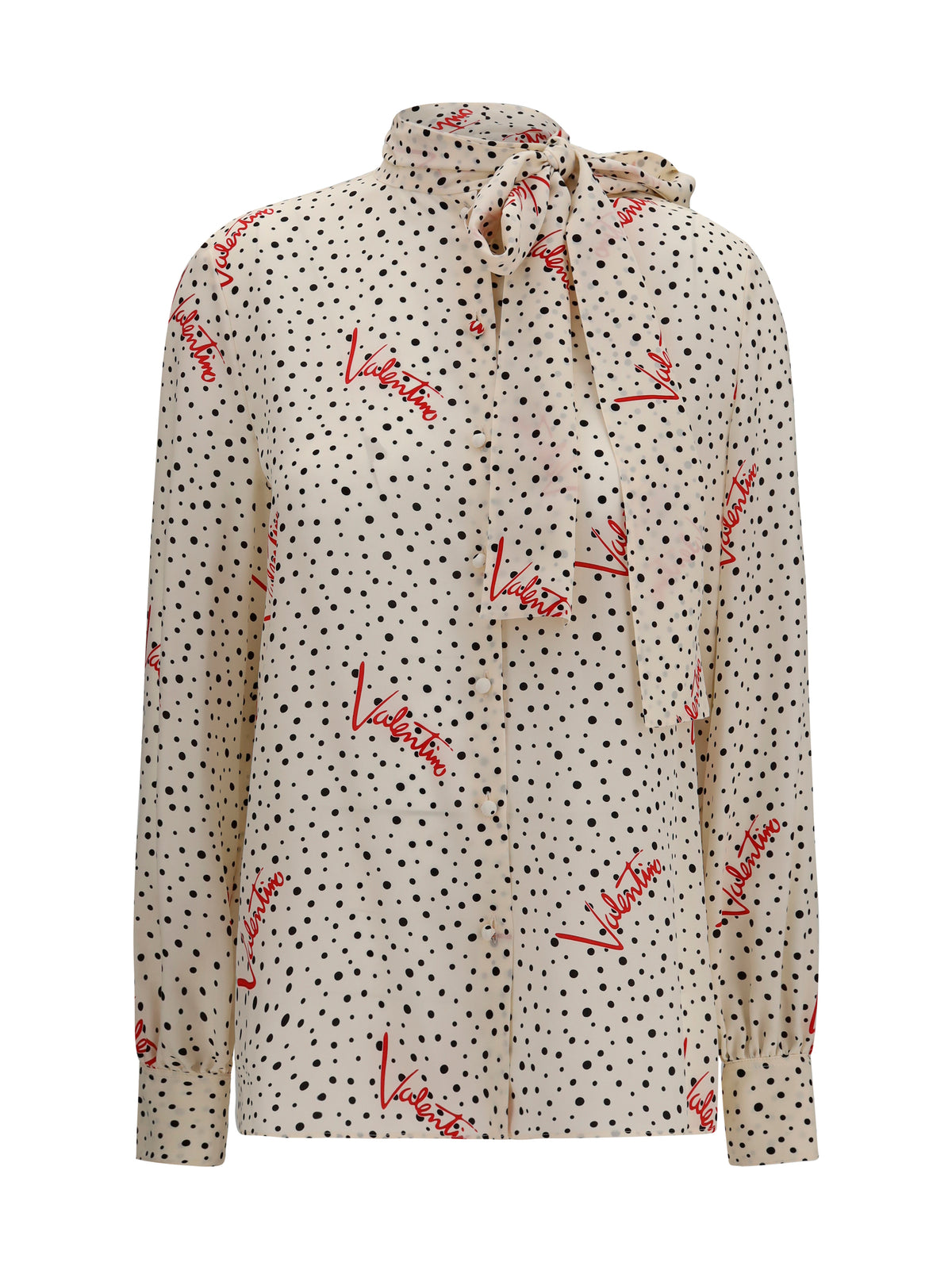 VALENTINO Valentino Women Crepe De Chine Bow-Neck Shirt