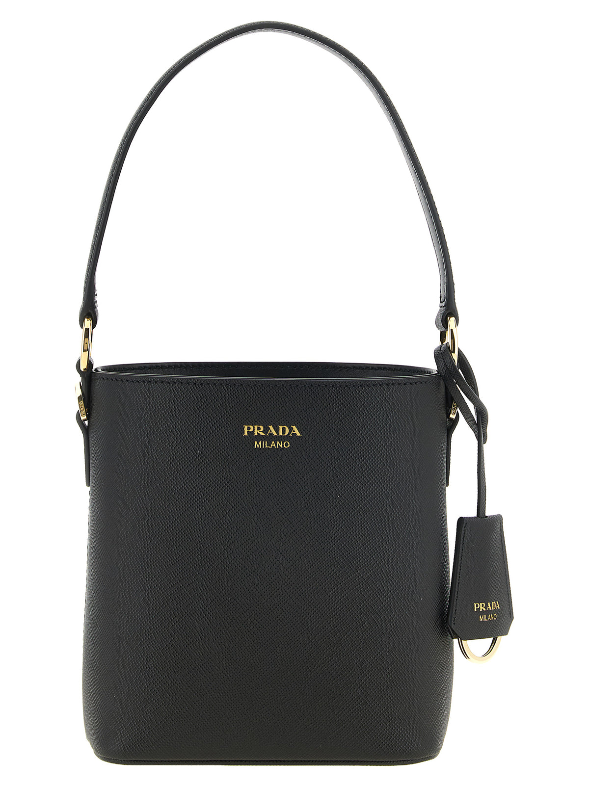 Prada Women Saffiano Mini Bucket Bag Black