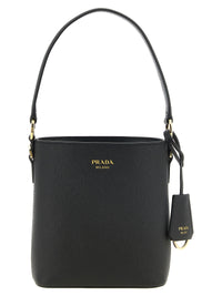 Prada Women Saffiano Mini Bucket Bag Black