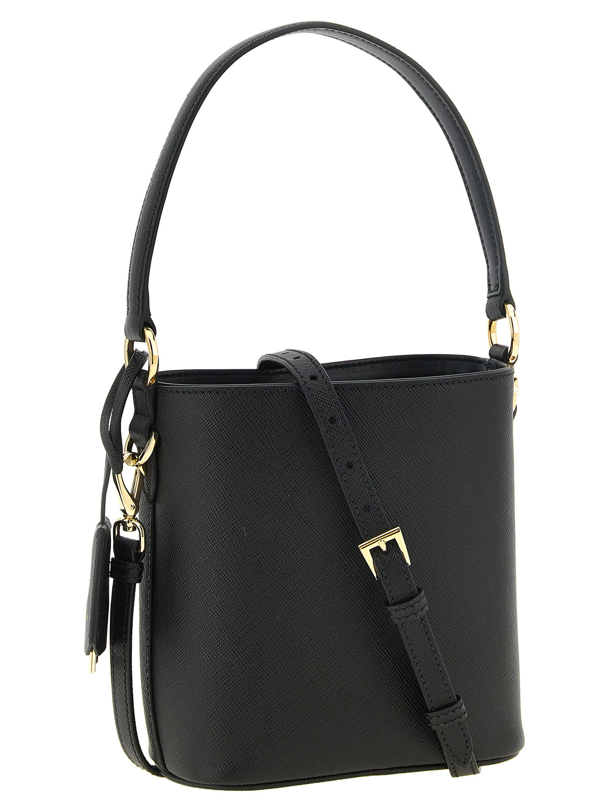 Prada Women Saffiano Mini Bucket Bag Black