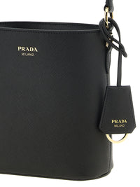 Prada Women Saffiano Mini Bucket Bag Black