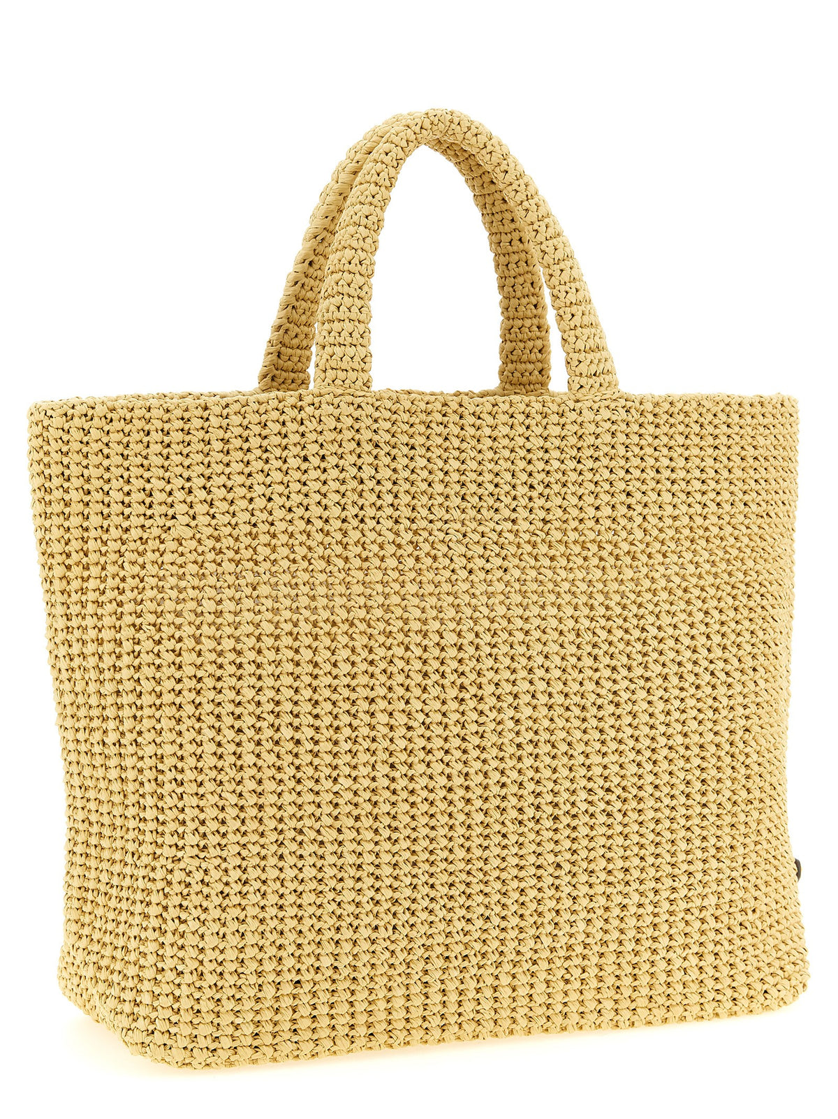 Prada Women Crochet Raffia Shopping Bag