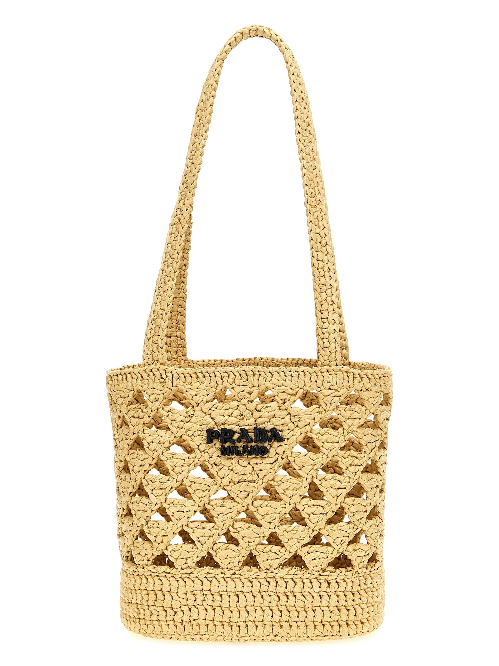 Prada Women Crochet Logo Handbag