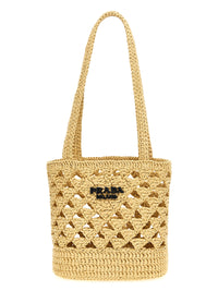 Prada Women Crochet Logo Handbag