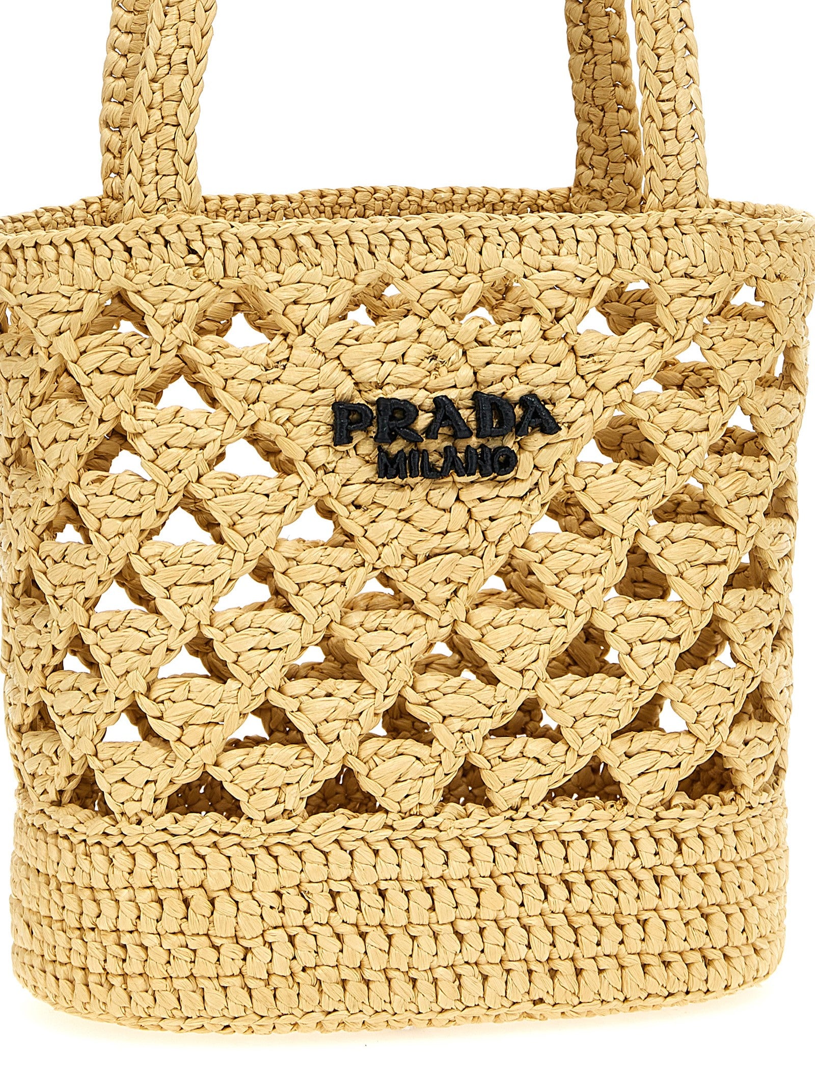 Prada Women Crochet Logo Handbag