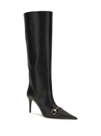 Gucci Women Slip-On Leather Boots With Horsebit