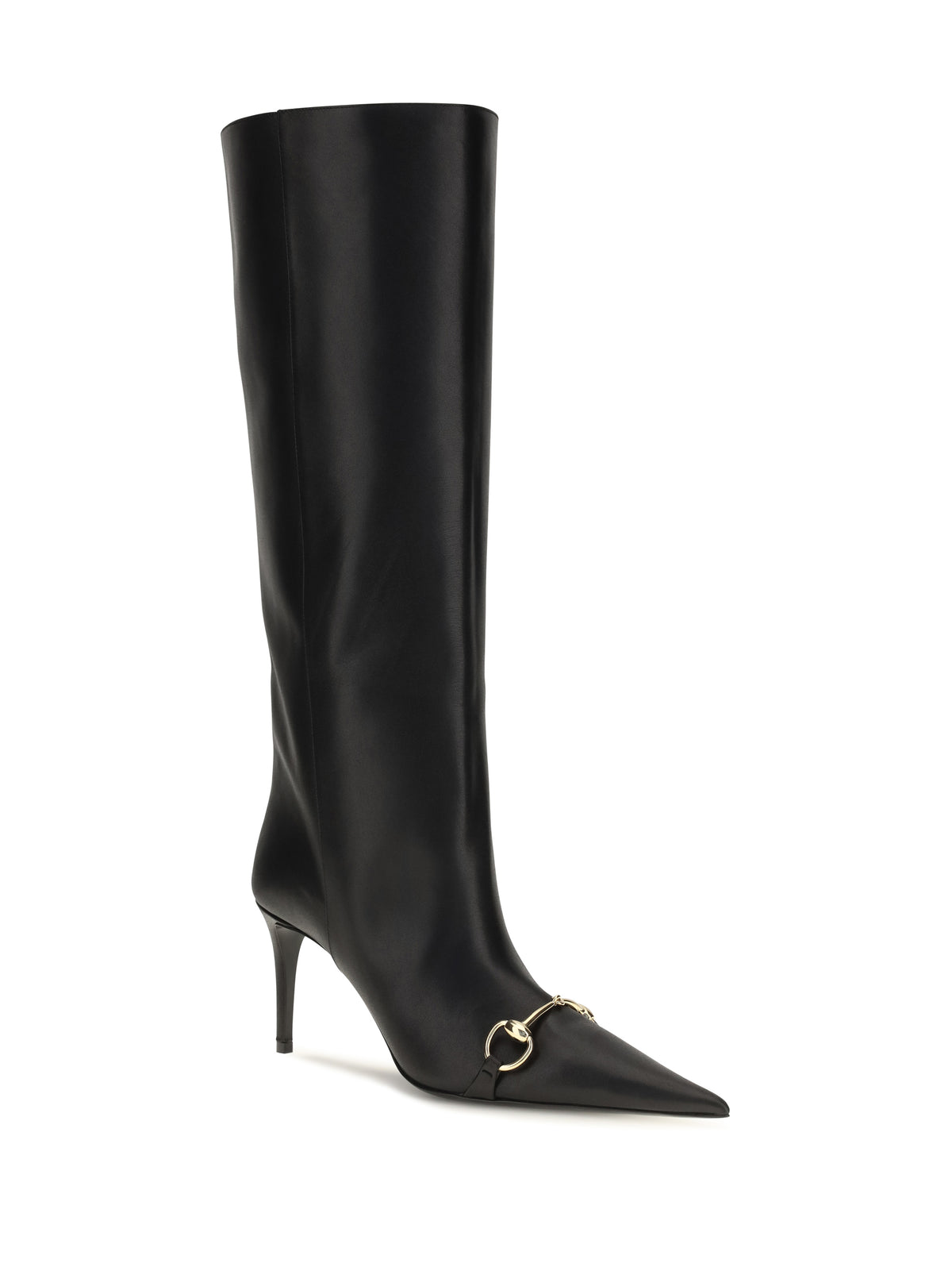 Gucci Women Slip-On Leather Boots With Horsebit
