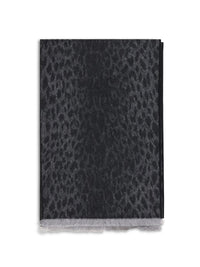 Gucci Women Leopard-Print Wool Scarf With Monogram