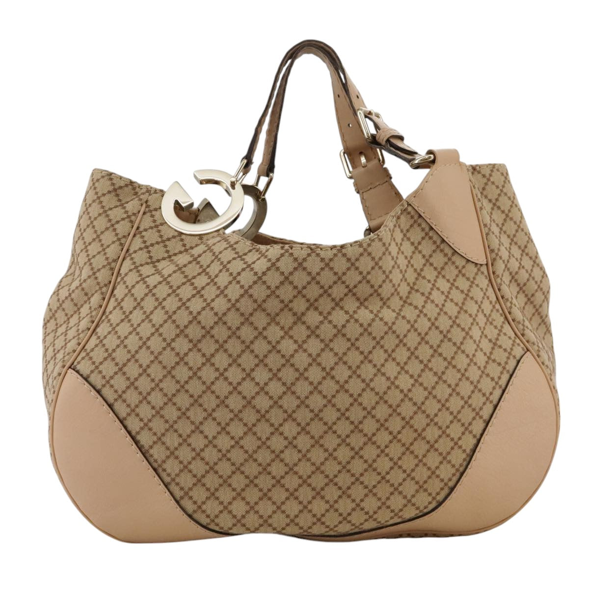 Gucci Charlotte Beige Canvas Shoulder Bag (Pre-Owned)