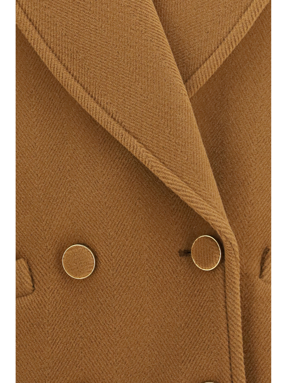 CHLOÉ Chloé Women Double-Breasted Herringbone Wool Short Coat