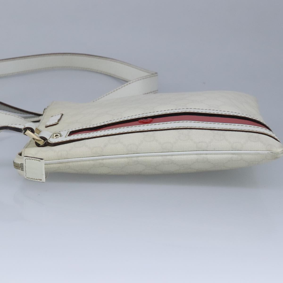 Gucci Ophidia White Canvas Shoulder Bag (Pre-Owned)