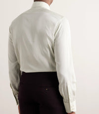 Tom Ford Men's Ivory 74% Lyocell & 26% Silk Button Down Dress Shirt
