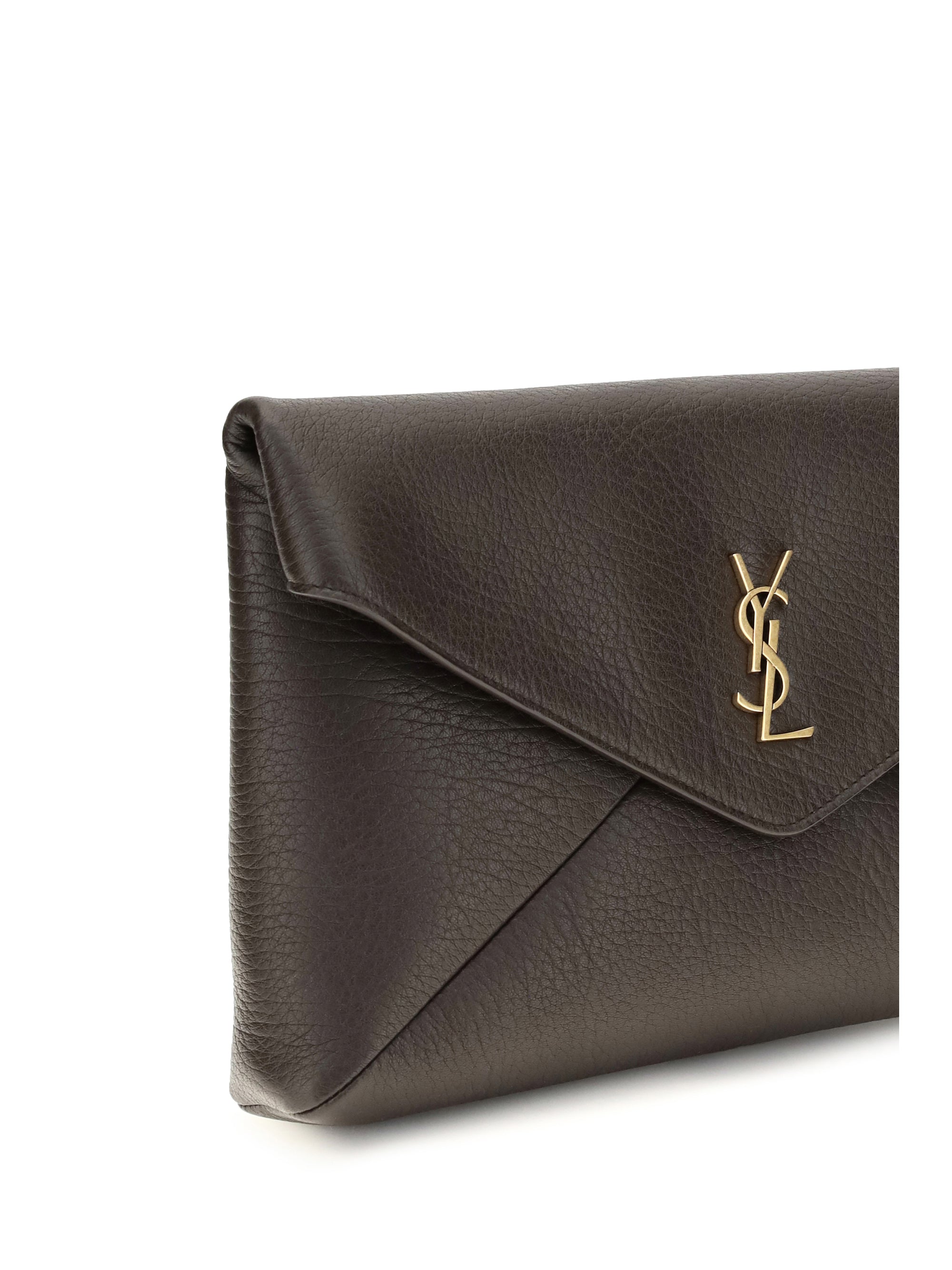SAINT LAURENT Saint Laurent Women Envelope Leather Clutch