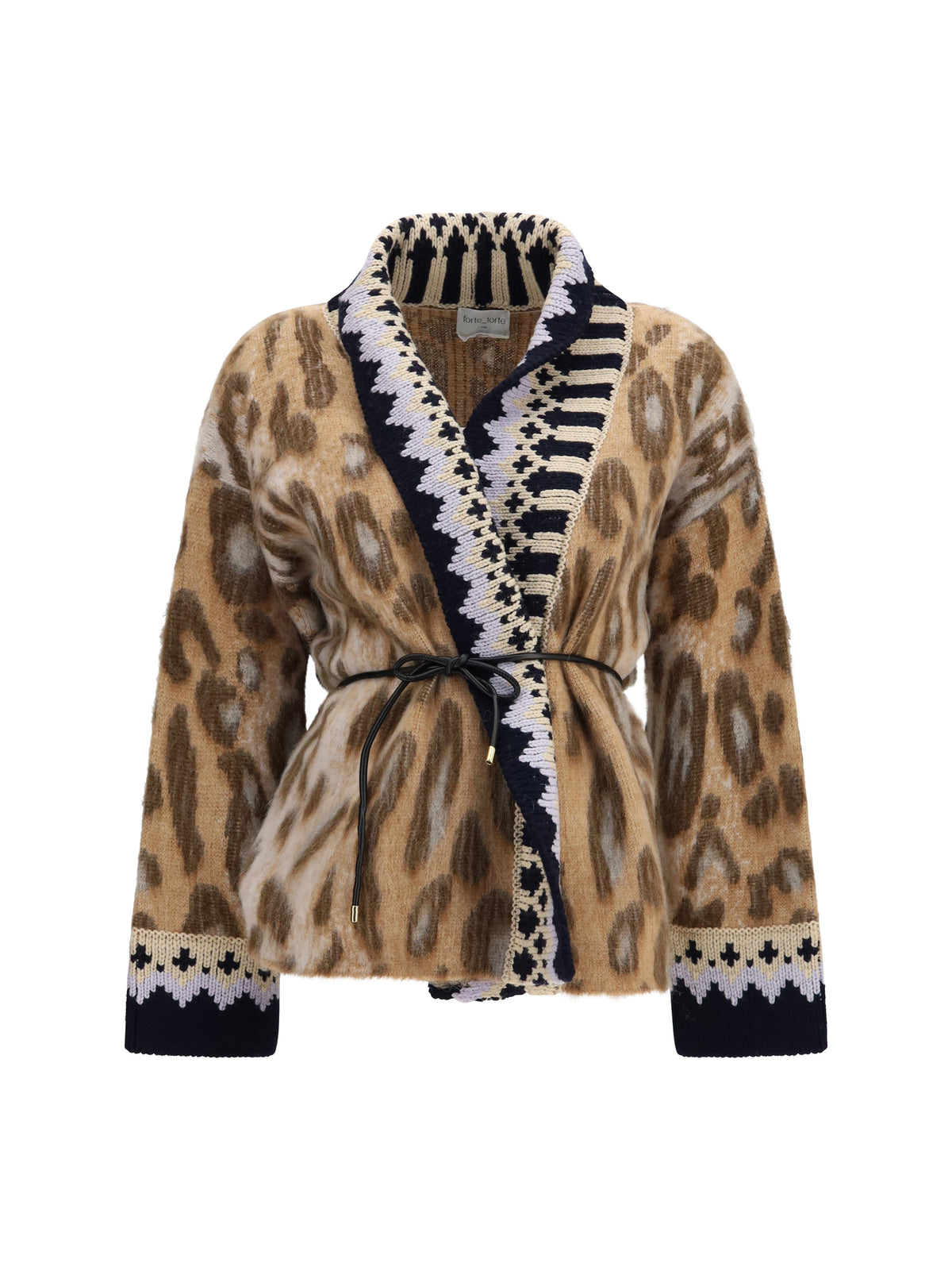 Forte_Forte Women Brit Leopard Jacquard Alpaca-Blend Cardigan