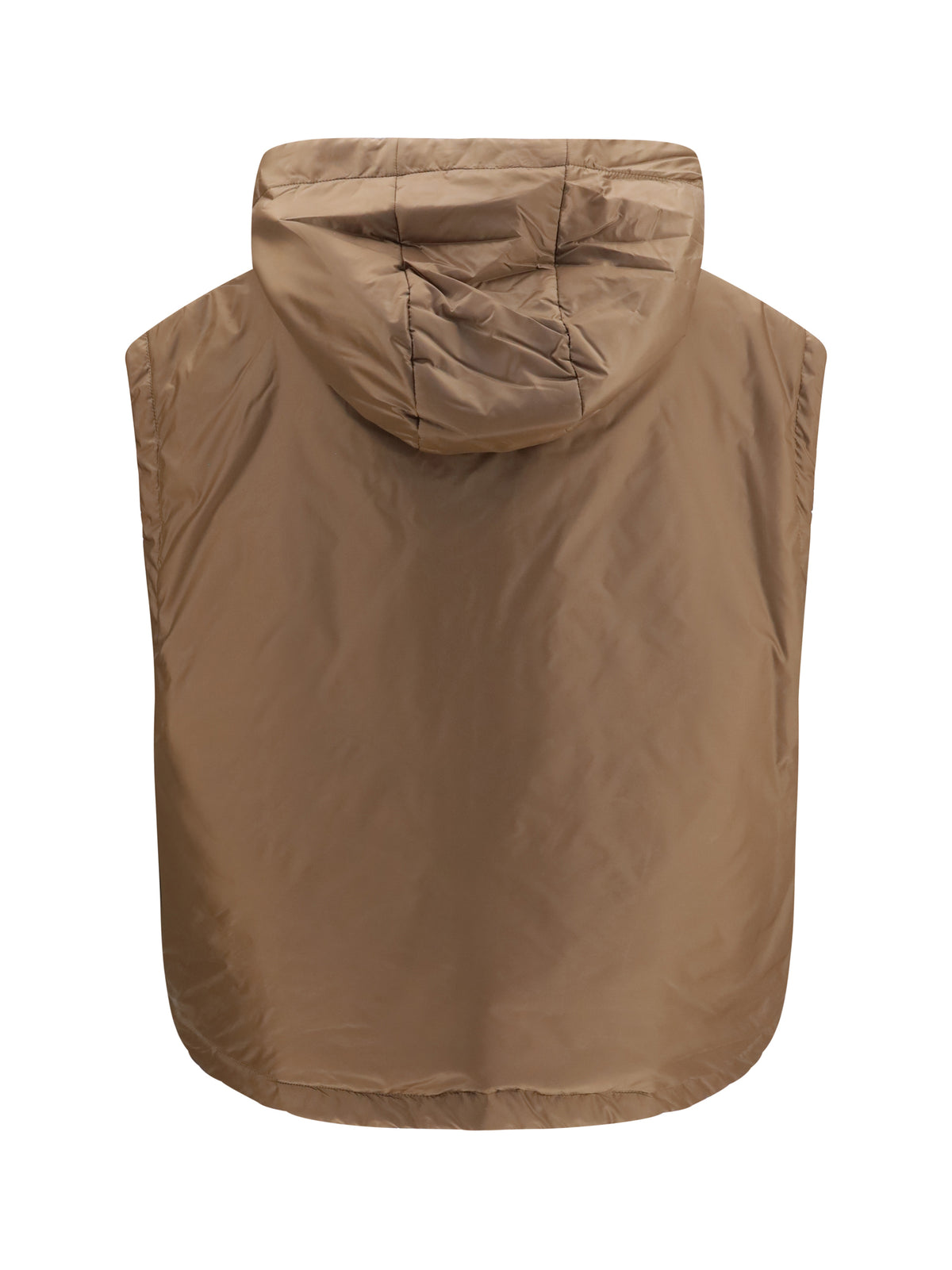 MAX MARA THE CUBE Max Mara The Cube Women Hooded Padded Vest In Water Repellent Canvas