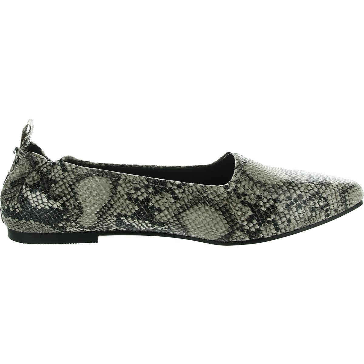 Womens Cushioned Footbed Faux Leather Flat Shoes