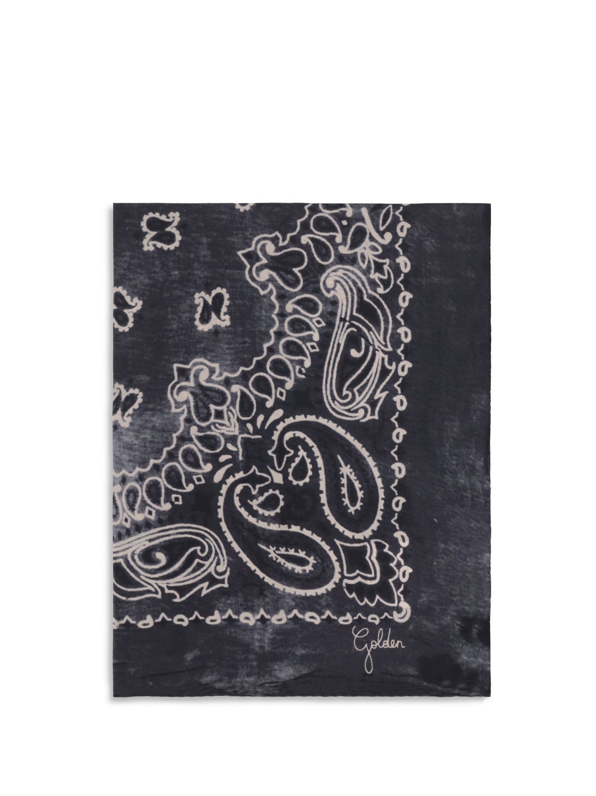 Golden Goose Women Golden Paisley Printed Silk Scarf