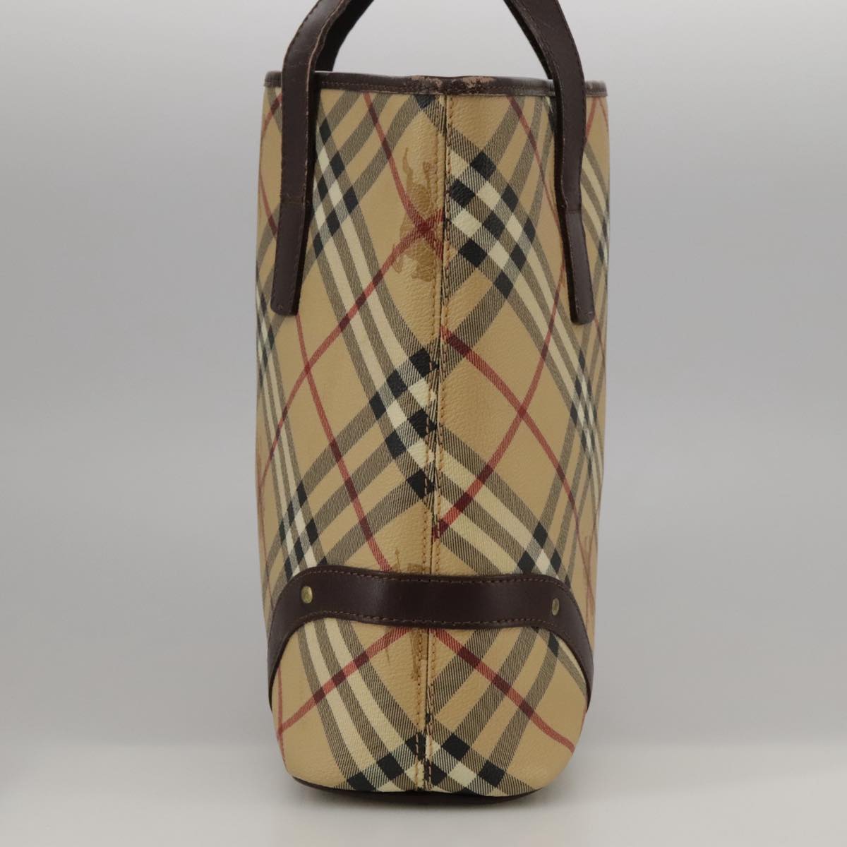 Burberry Nova Check Beige Canvas Handbag (Pre-Owned)