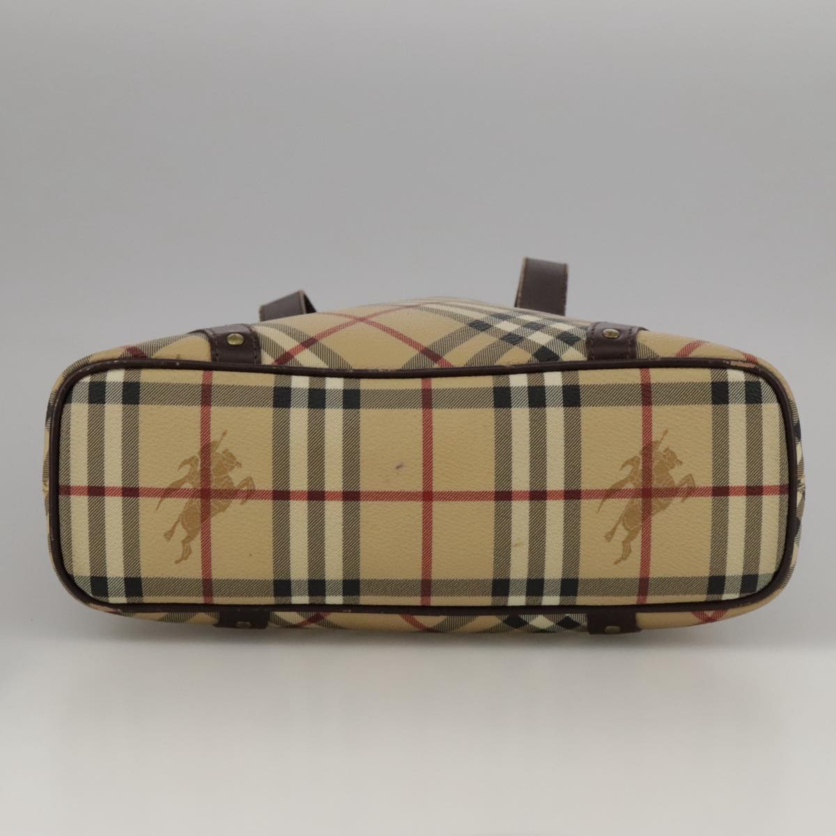 Burberry Nova Check Beige Canvas Handbag (Pre-Owned)