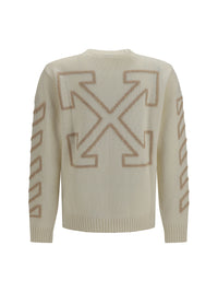Off-White Men Arrow Fuzzy Crewneck Sweater