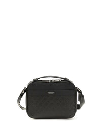 FERRAGAMO Ferragamo Men Leather Crossbody Bag With Embossed Gancini Pattern