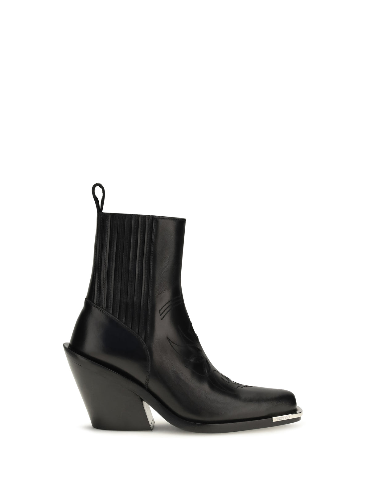Rabanne Women Leather Cowboy Ankle Boots